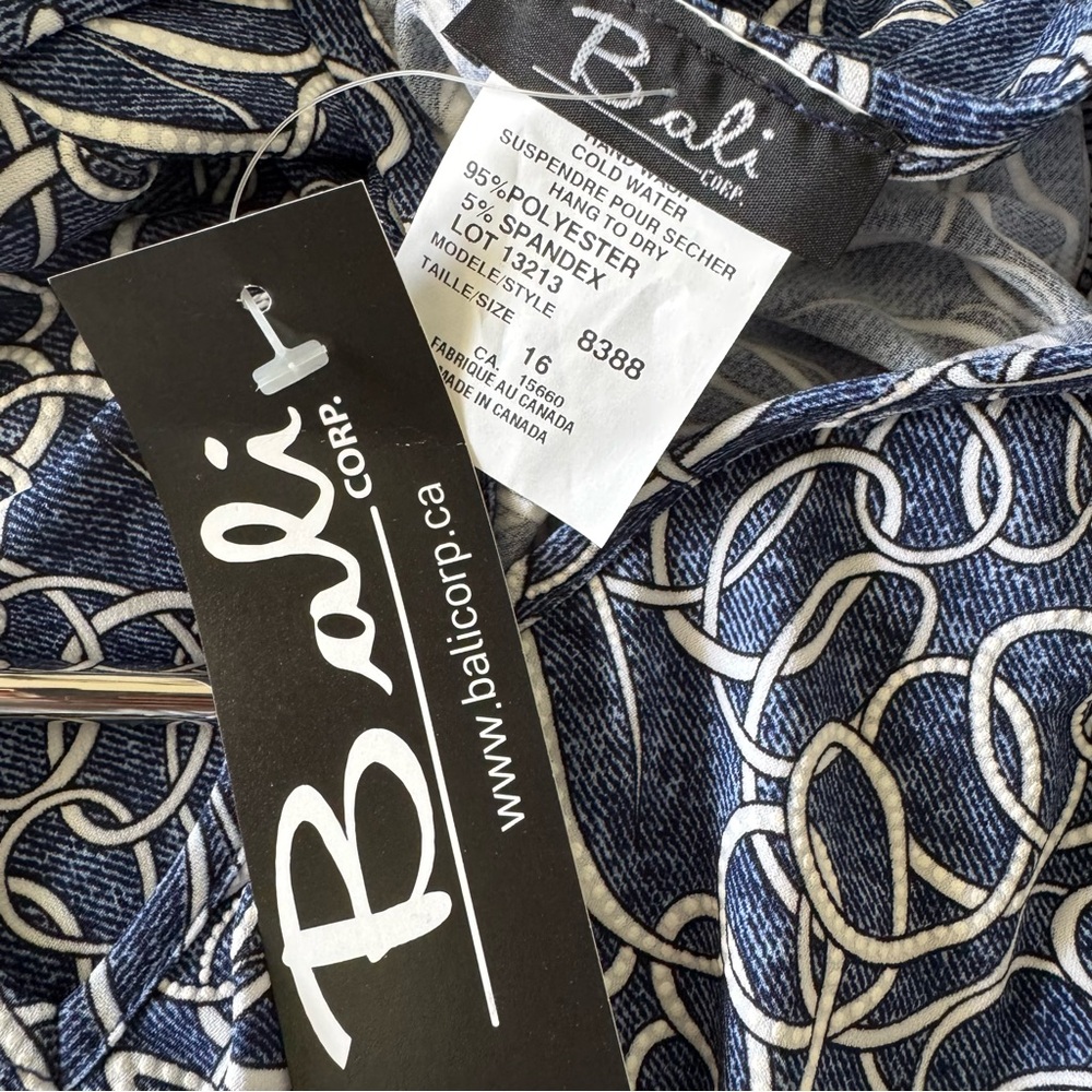 NWT BALI Size 16 Blue Fit & Flare Dress - Picture 4 of 4
